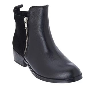 Cougar Leather & Suede Ankle Boots Black Booties 6